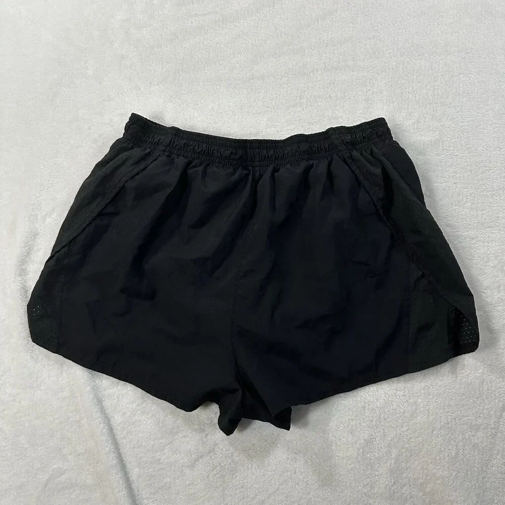 Nike Dri-FIT Womens Black Running‎ Athletic Shorts Size XL  Swoosh Activewear
